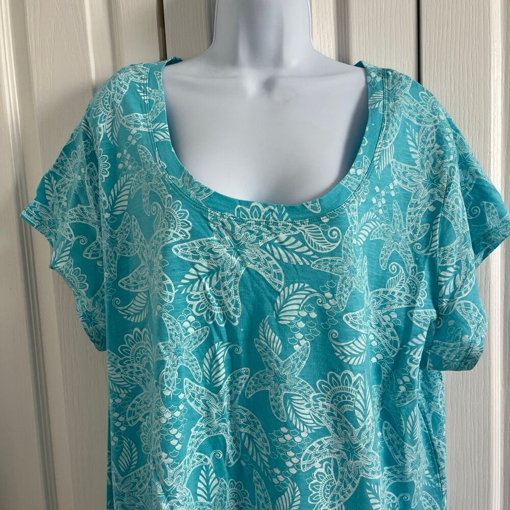 Palm Grove Woman Mint Green Seashell Top Size 3X NWO Tags - Picture 2 of 12